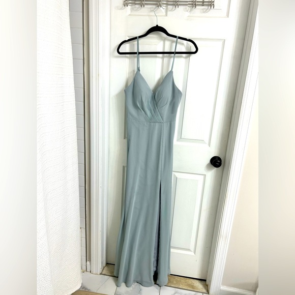 Azazie Everleigh A6 in Dolphin Grey- Bridesmaid, Wedding Guest, Event Dress - Picture 1 of 6